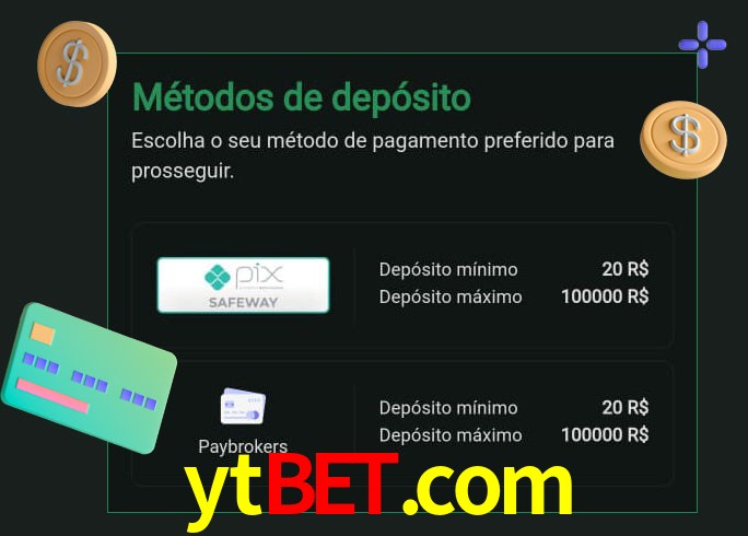 O cassino ytbet.com oferece uma grande variedade de métodos de pagamento