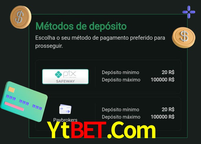 O cassino Ytbet.Com oferece uma grande variedade de métodos de pagamento